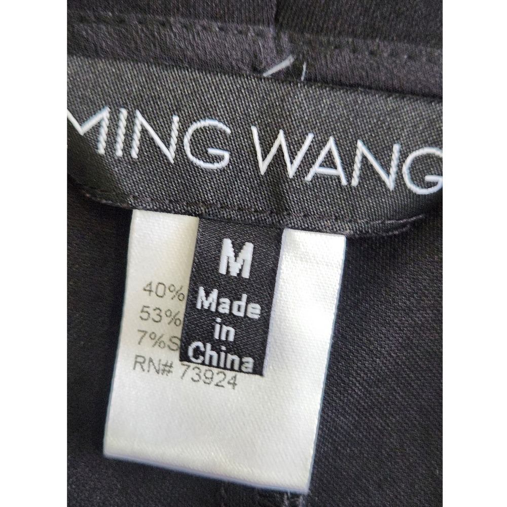 Ming Wang Black Side Zip Cropped Knit Pants Tulip Hem Size M - Picture 5 of 6